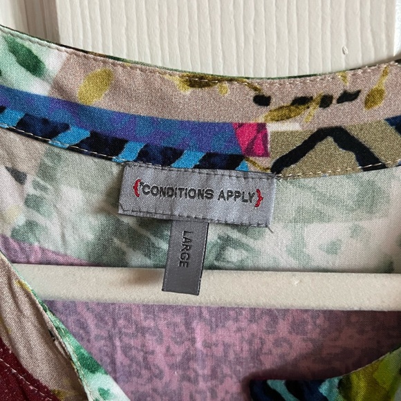 Anthropologie Multicolor Floral V-Neck Blouse - Picture 3 of 4